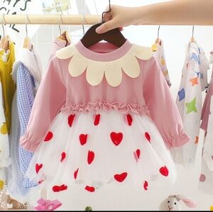 Toddler Girls Heart Shaped Printed Tutu Dress 2/3